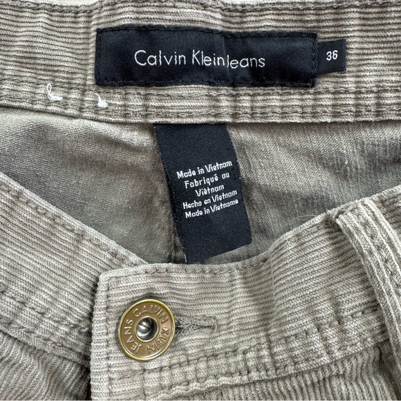 Calvin Klein Straight Beige/Gray/Tan Corduroy Jeans Men's Tag 36x30 Fits 36x28 - Picture 6 of 10